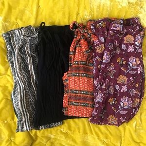Bundle of 3 wide leg pants and 1 maxi skirt
